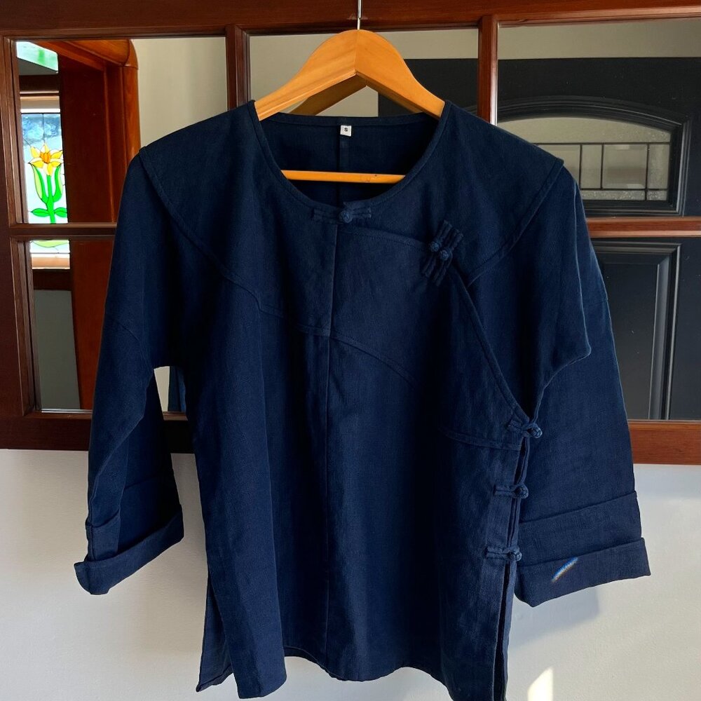 Mandarin style Linen Jacket S